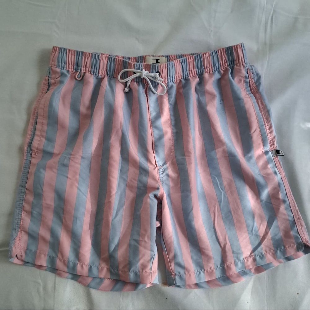 Cotton On Pink and Blue Striped Swim Trunks Size Small